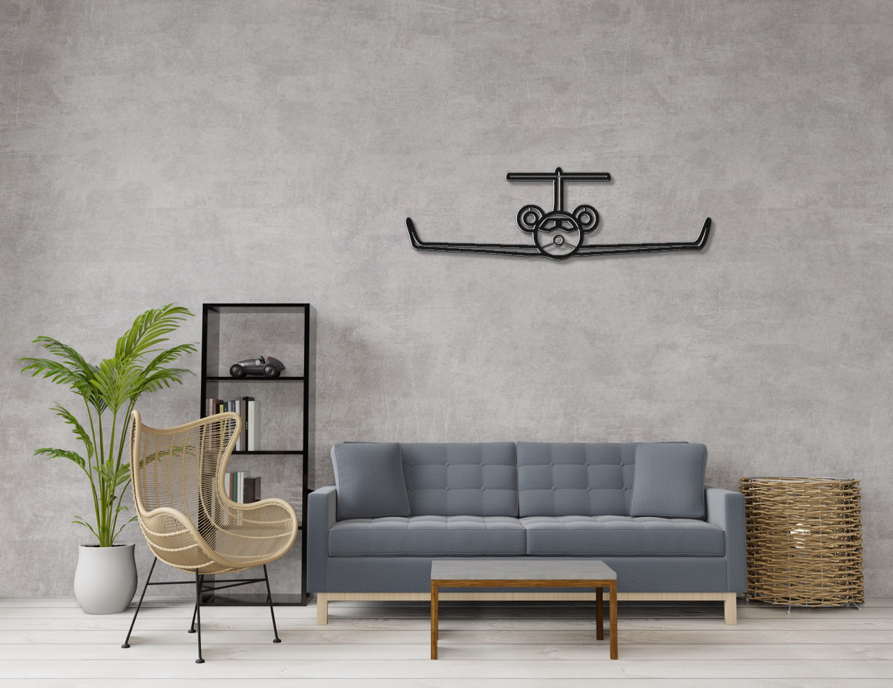 Custom Jet Metal Wall Art – Personalized ‘Jet #1’ Steel Silhouette, LED Optional, Aviation Gift, Powder-Coated Decor