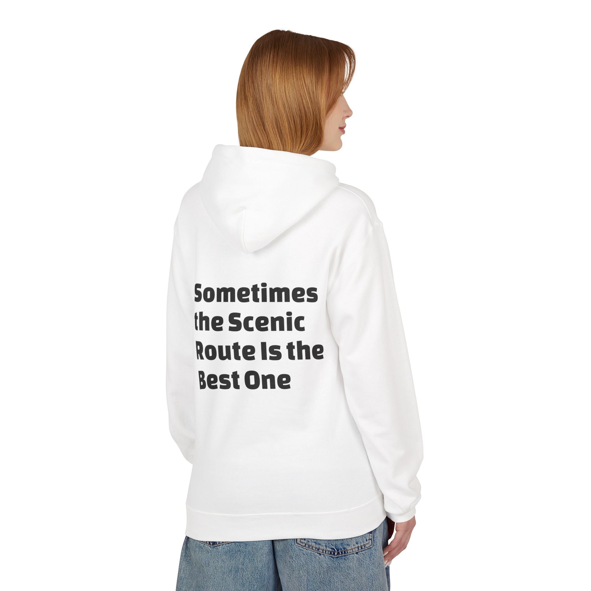 Scenic Route Inspirational Hoodie, Cozy Gift for Travelers, Motivational Sweatshirt, Perfect for Road Trips, Unisex Hoodie