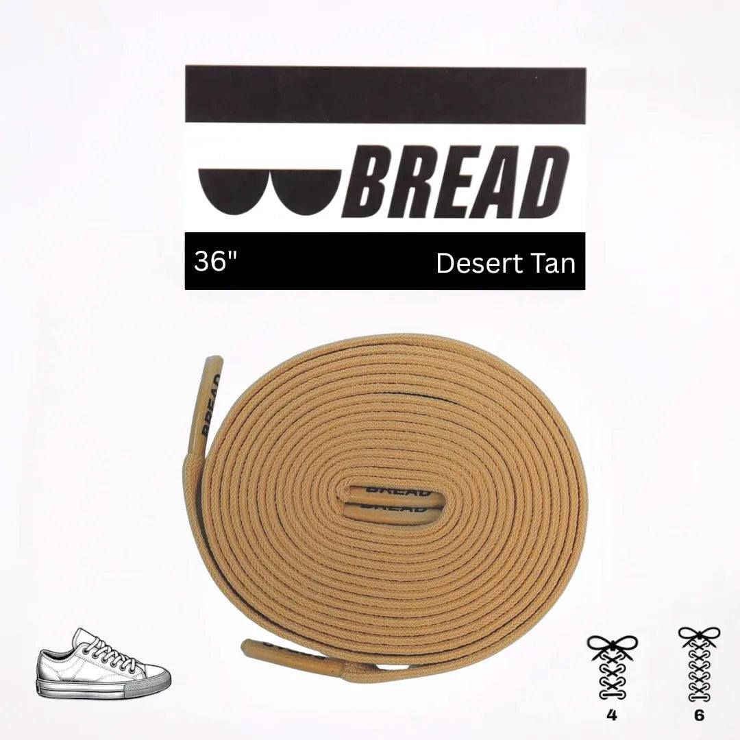 Bread Laces stretchy shoelaces in desert tan color for secure, easy slip-on shoes