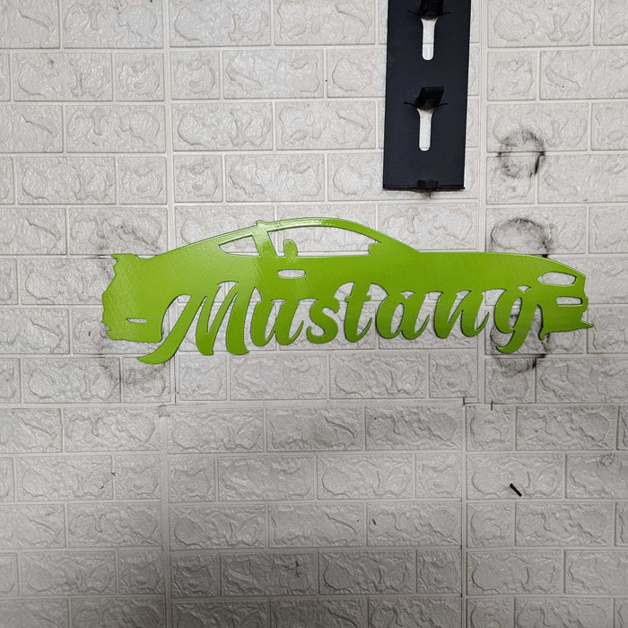 6th Gen Mustang Metal Wall Art – Plasma Cut Steel Decor for Garage, Mancave, or Office – Custom Color Car Gift 20"x6"
