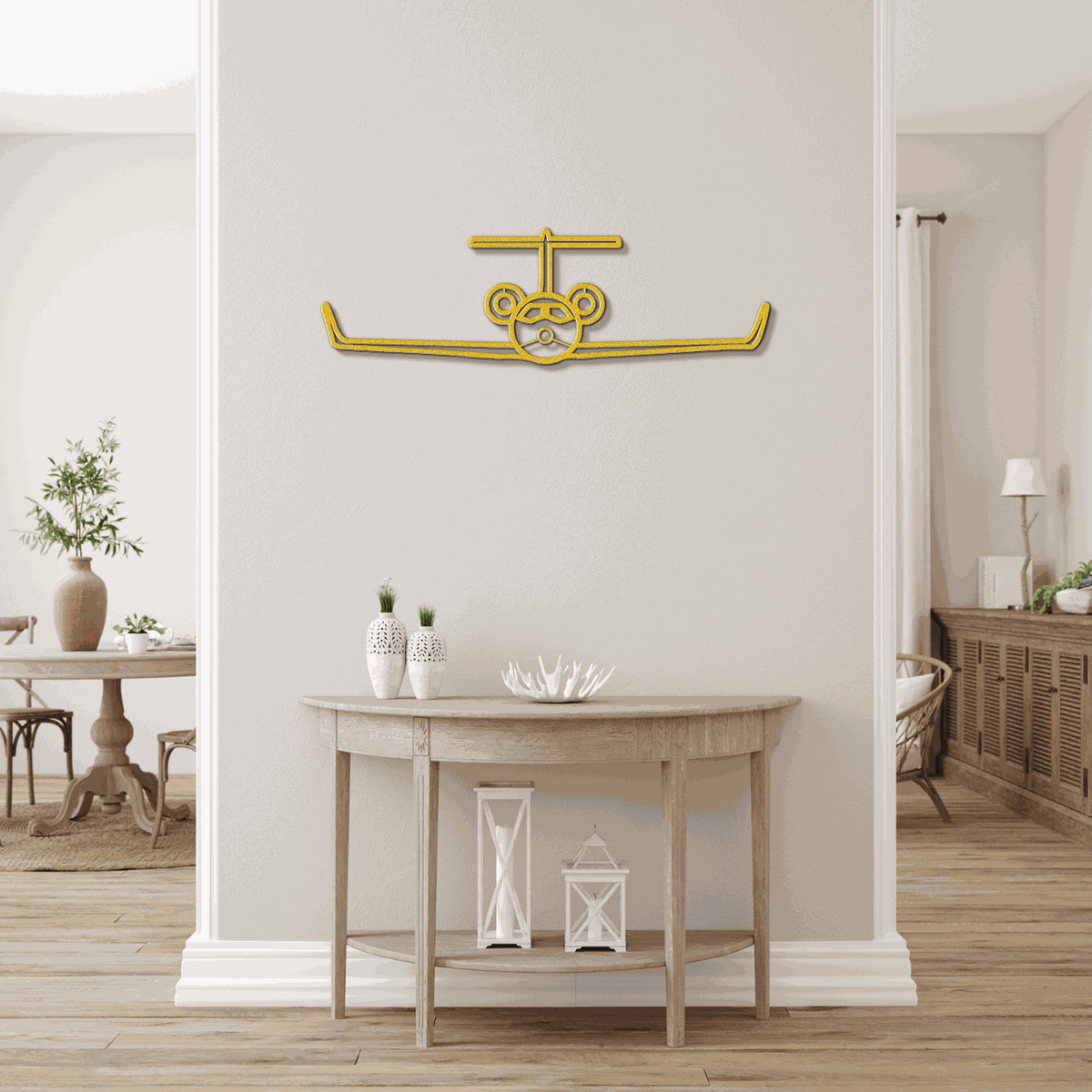 Customized metal wall art aviation silhouette in various sizes and finishes for home and business decor