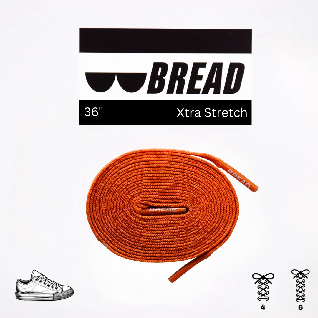 Coral Orange Bread Laces stretchy shoelaces for easy slip-on shoes