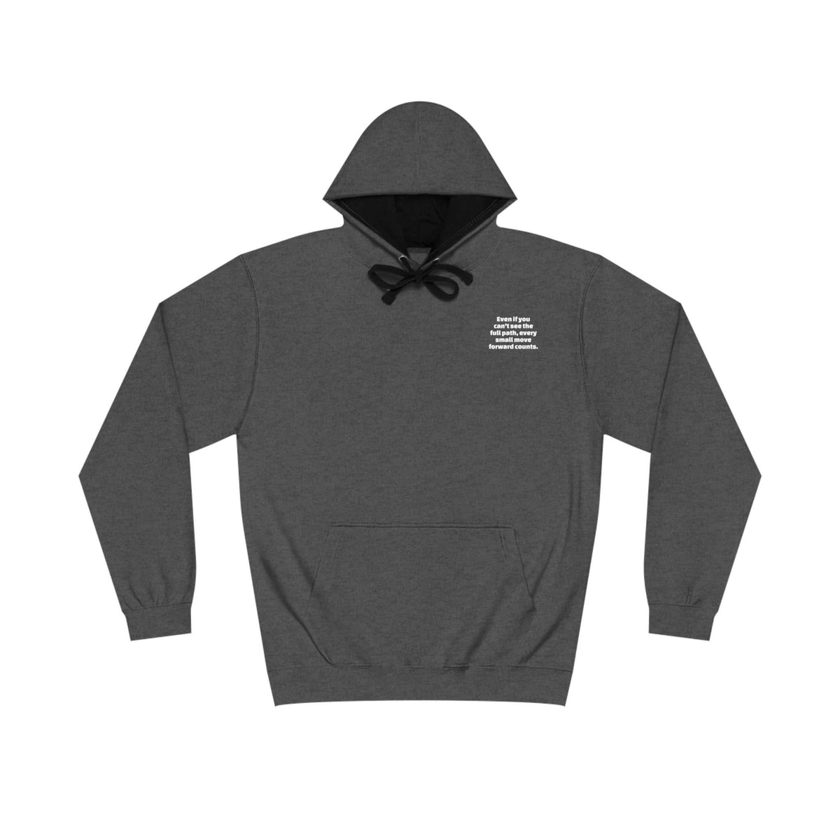 Inspirational Unisex Varsity Hoodie with contrast hood and motivational graphic in cozy cotton blend