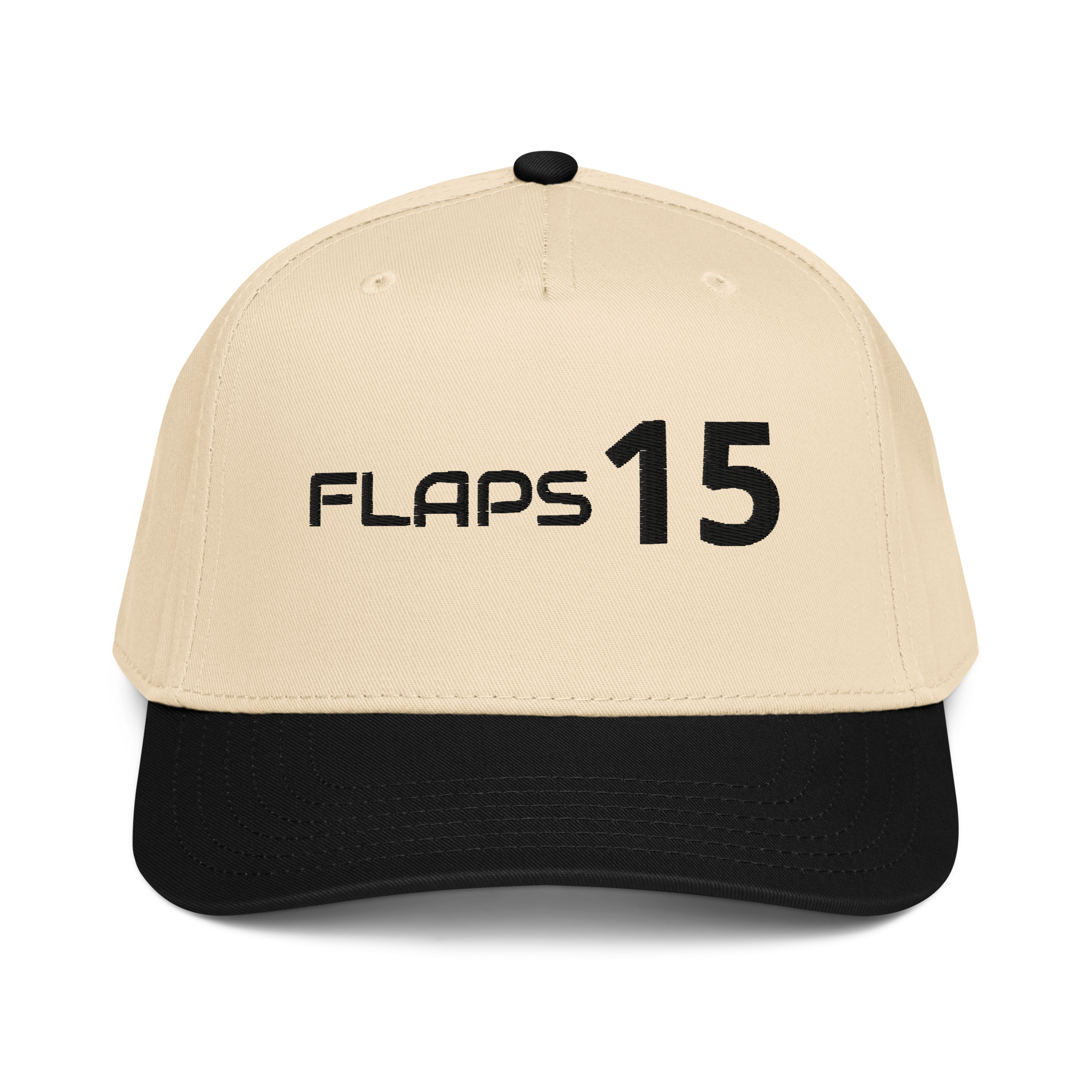 Flaps 15 panel aviation hat with a structured front panel and adjustable snap closure.