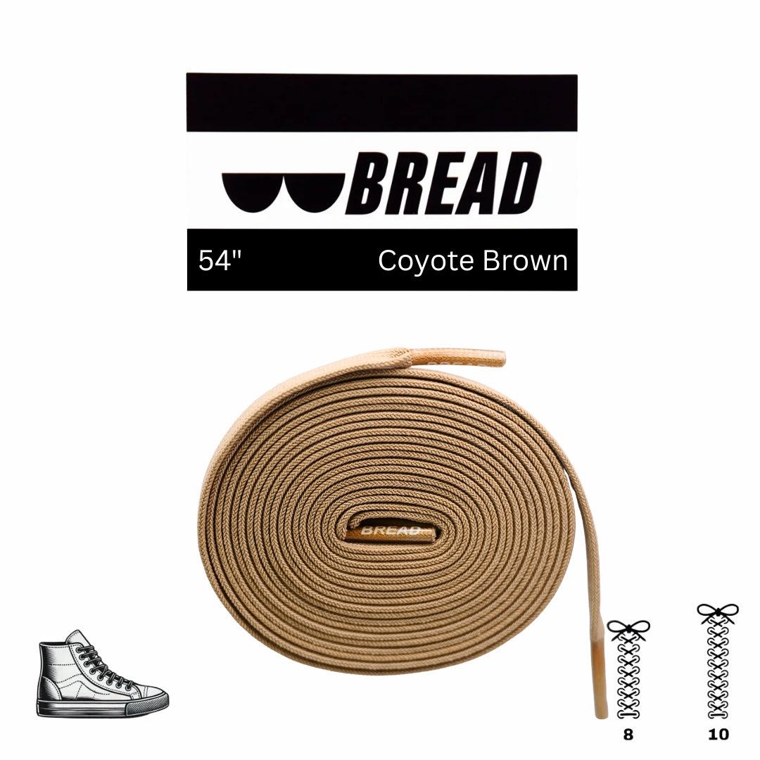 Bread Laces stretchy shoelaces in Coyote Brown for easy slip-on shoes