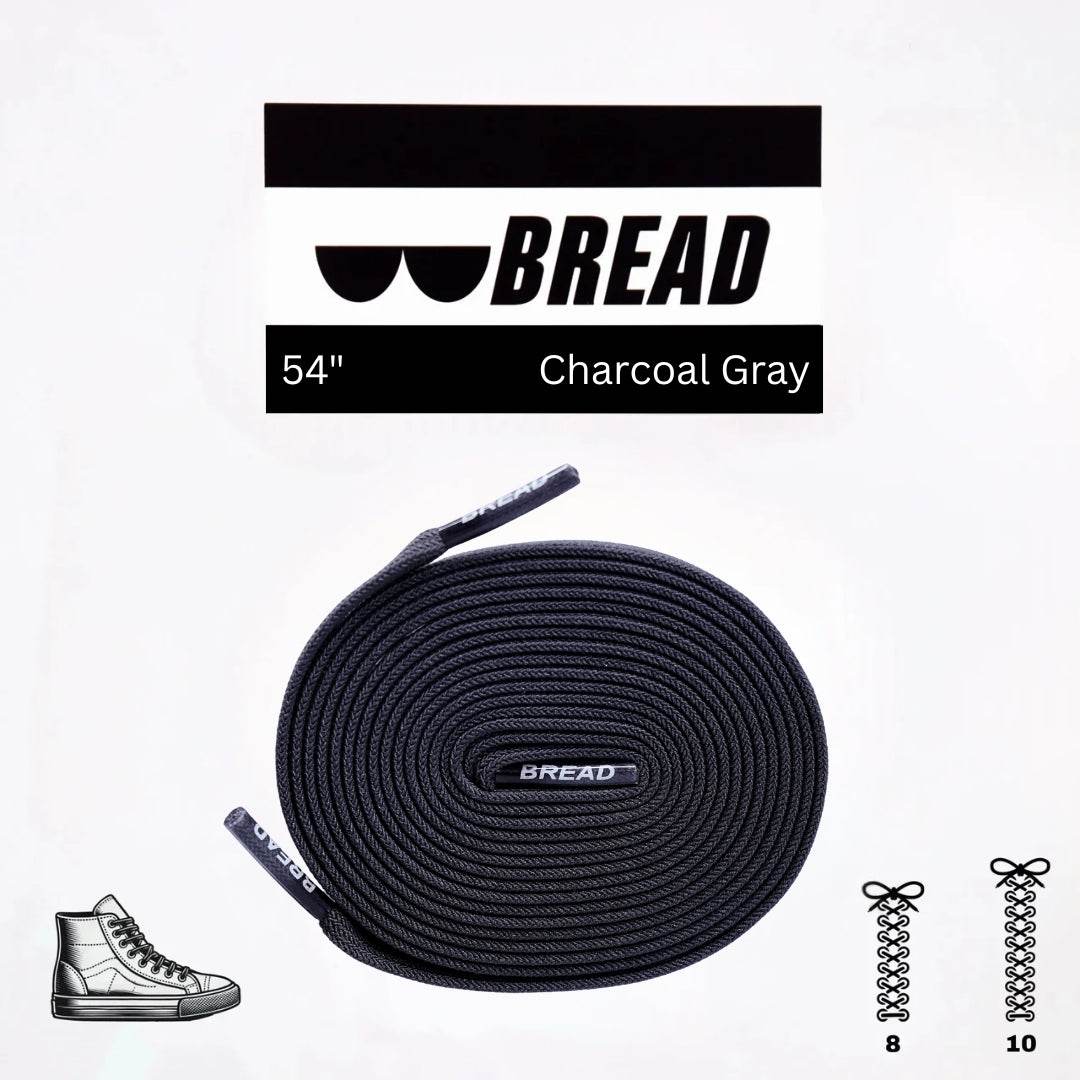 Charcoal Grey Bread Laces stretchy shoelaces for secure, easy slip-on shoes