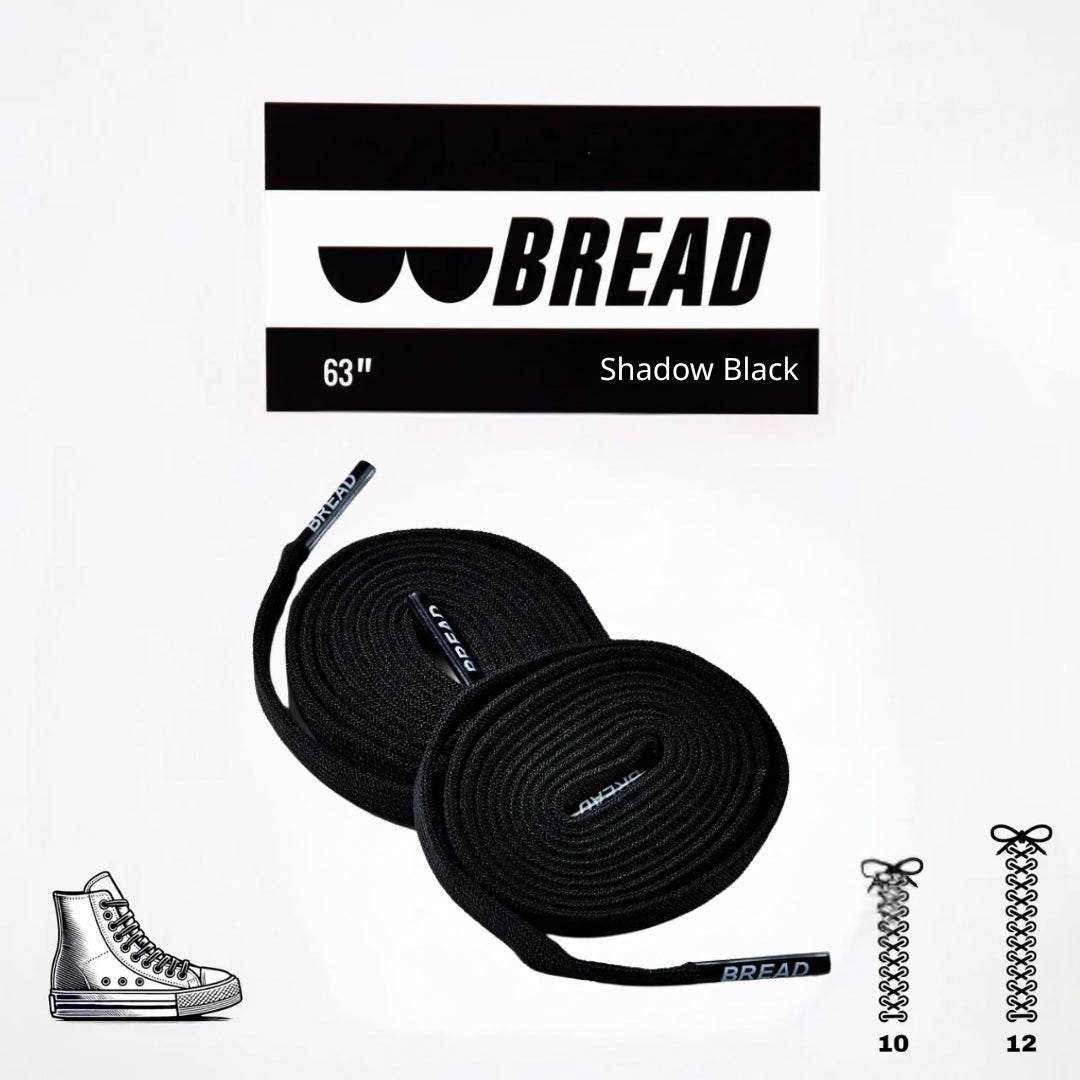 Shadow Black stretchy Bread Laces for easy slip-on shoes
