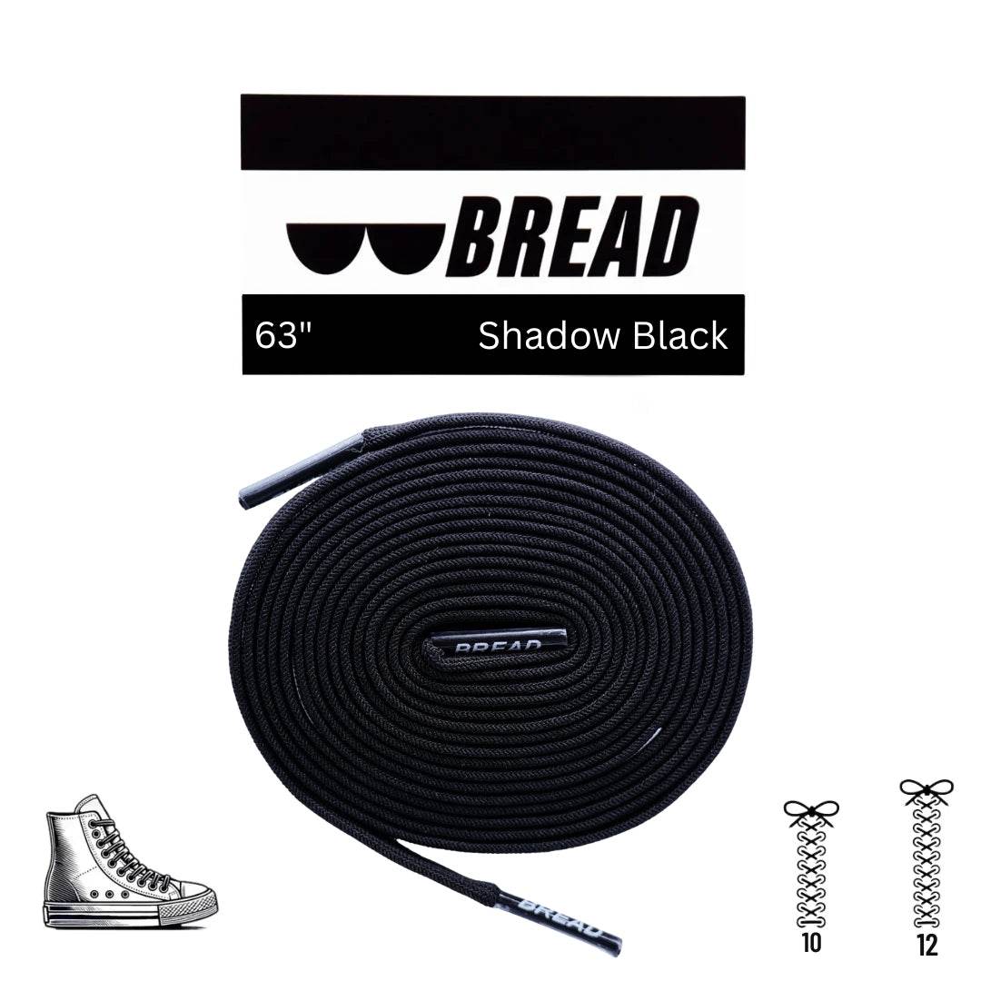 Shadow Black stretchy Bread Laces for easy slip-on shoes