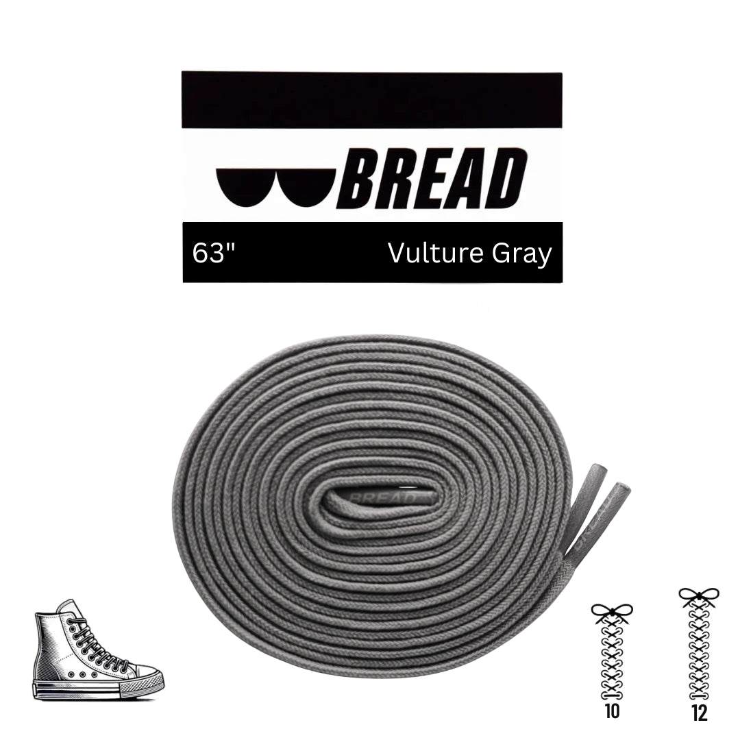 Vulture Gray Bread Laces stretchy shoelaces for secure one-tie fit