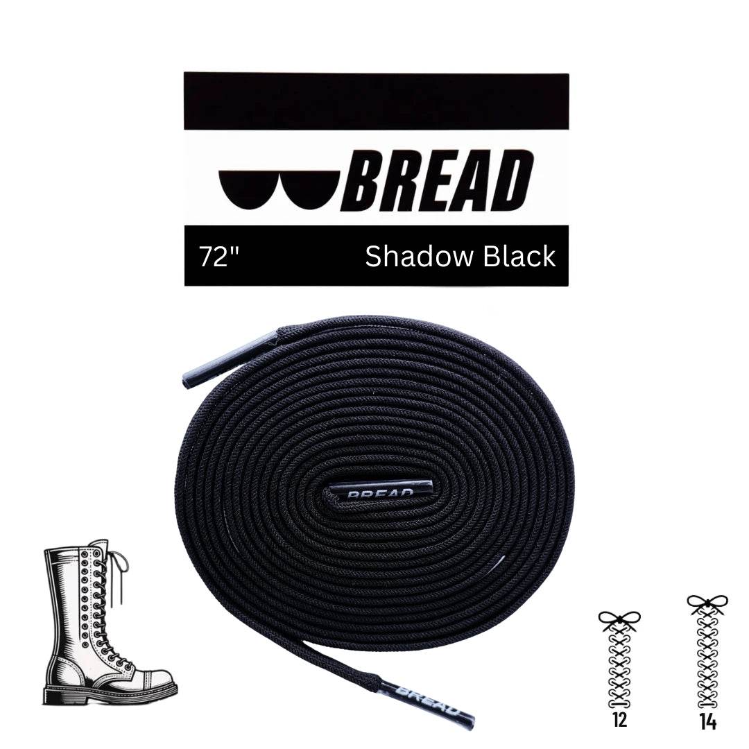 Shadow Black stretchy Bread Laces shoelaces for easy slip-on shoes