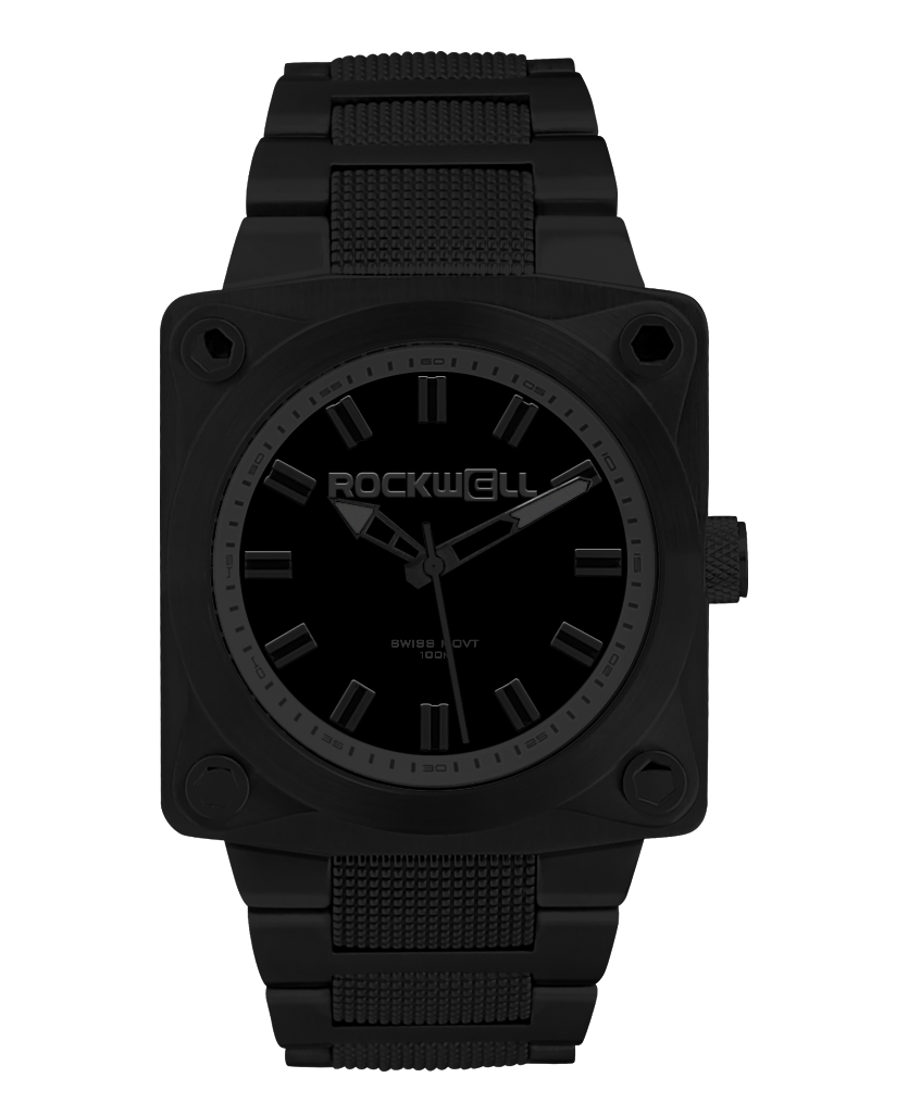 747 Phantom Black watch featuring a solid black design and unique details that define its iconic look.