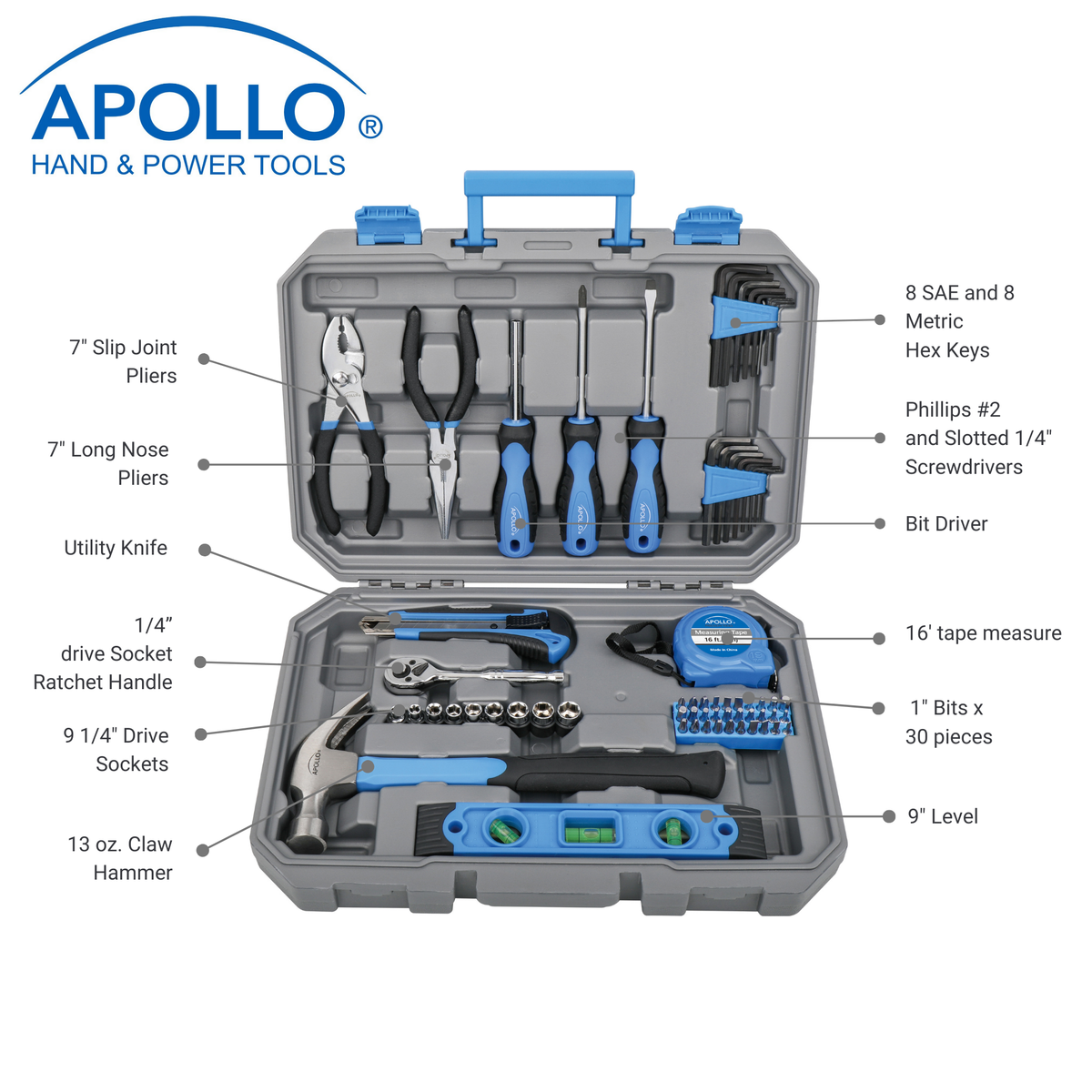 65 Piece Household and Mechanical Tool Set -- DT0001 - Prop and Piston