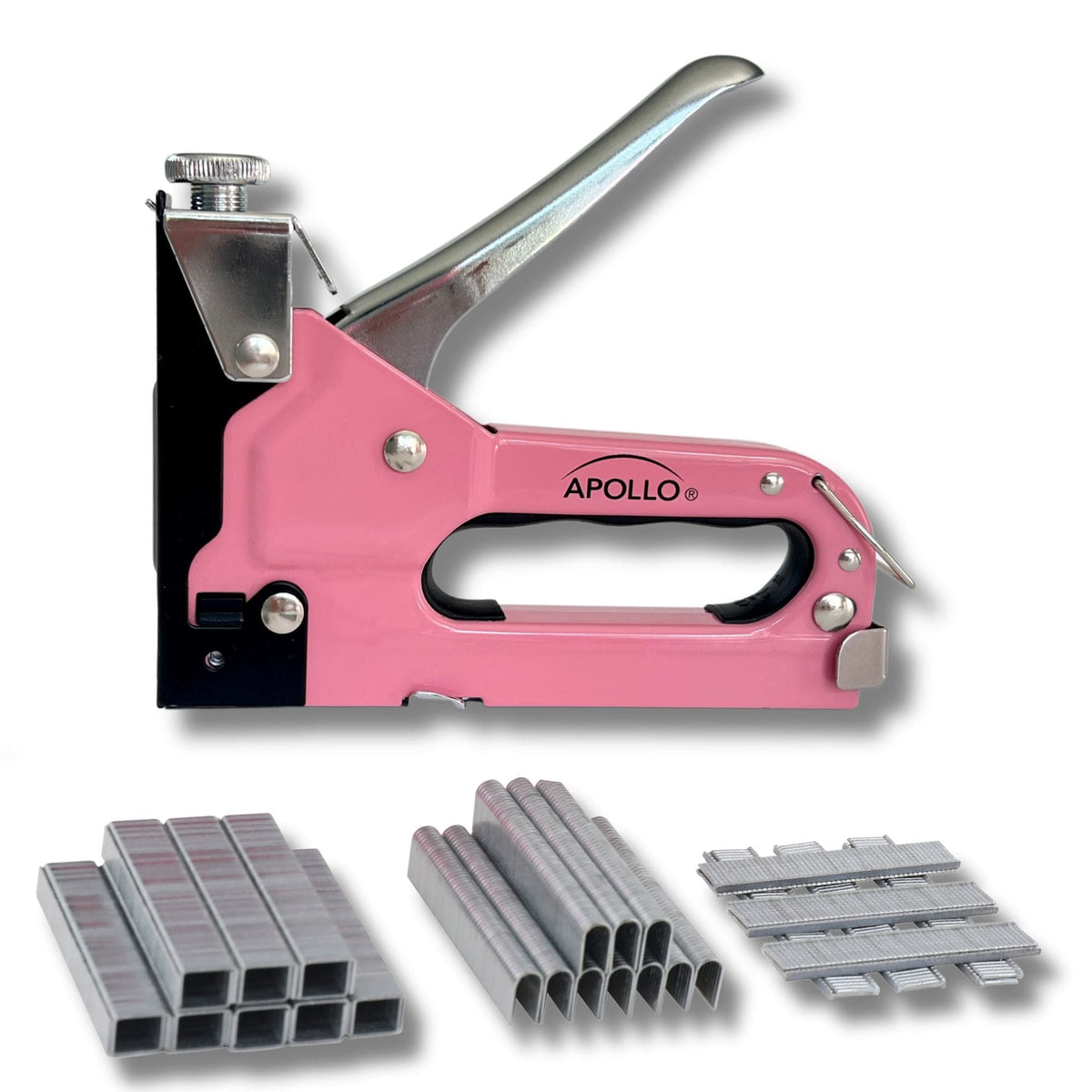 Pink Stapler with Power Adjustment Knob and 3000 Staples assortment-- DT5020P - Prop and Piston