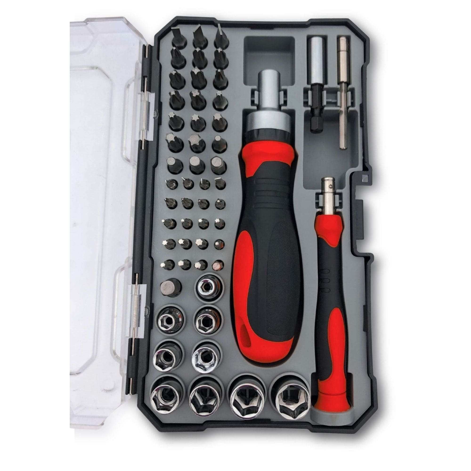 55 Piece Metric Tool Set with Ratcheting Bit Driver, Precision Bit Driver and Bit Assortment - DT5024 - Prop and Piston