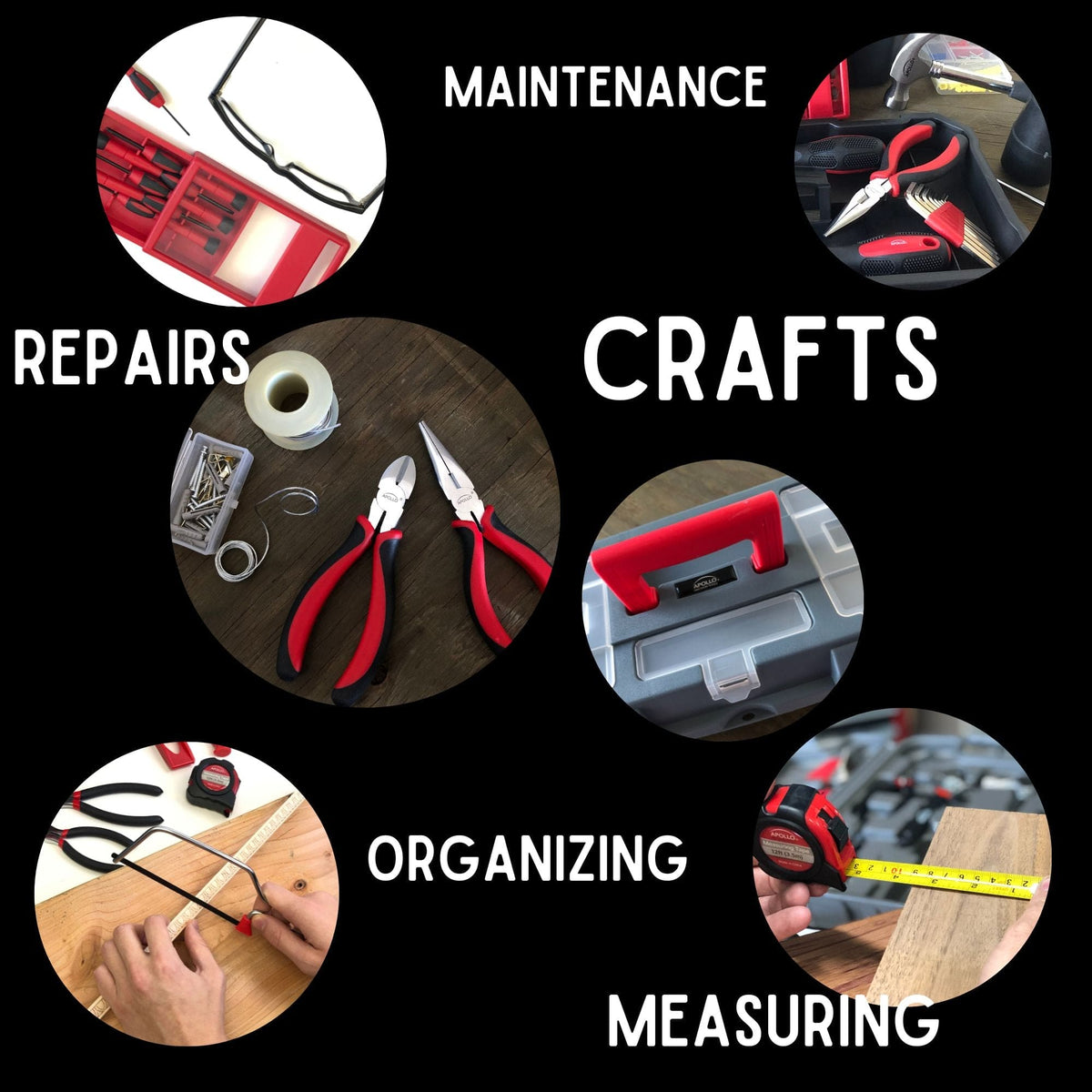Red 170 Piece Household Tool Kit with New and Improved Tool Box - DT7103 - Prop and Piston