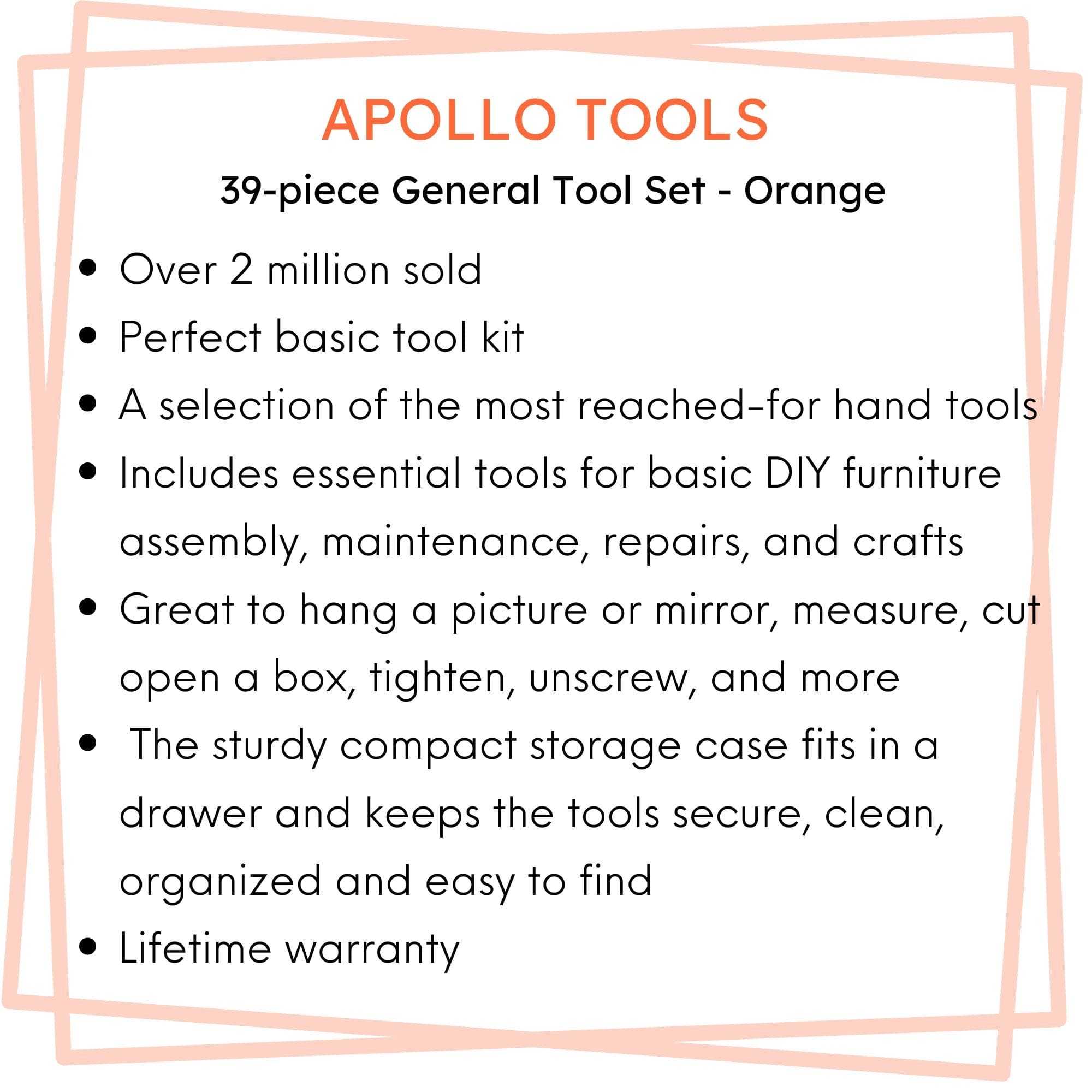 39 Piece General Tool Kit - DT9706OR - Prop and Piston