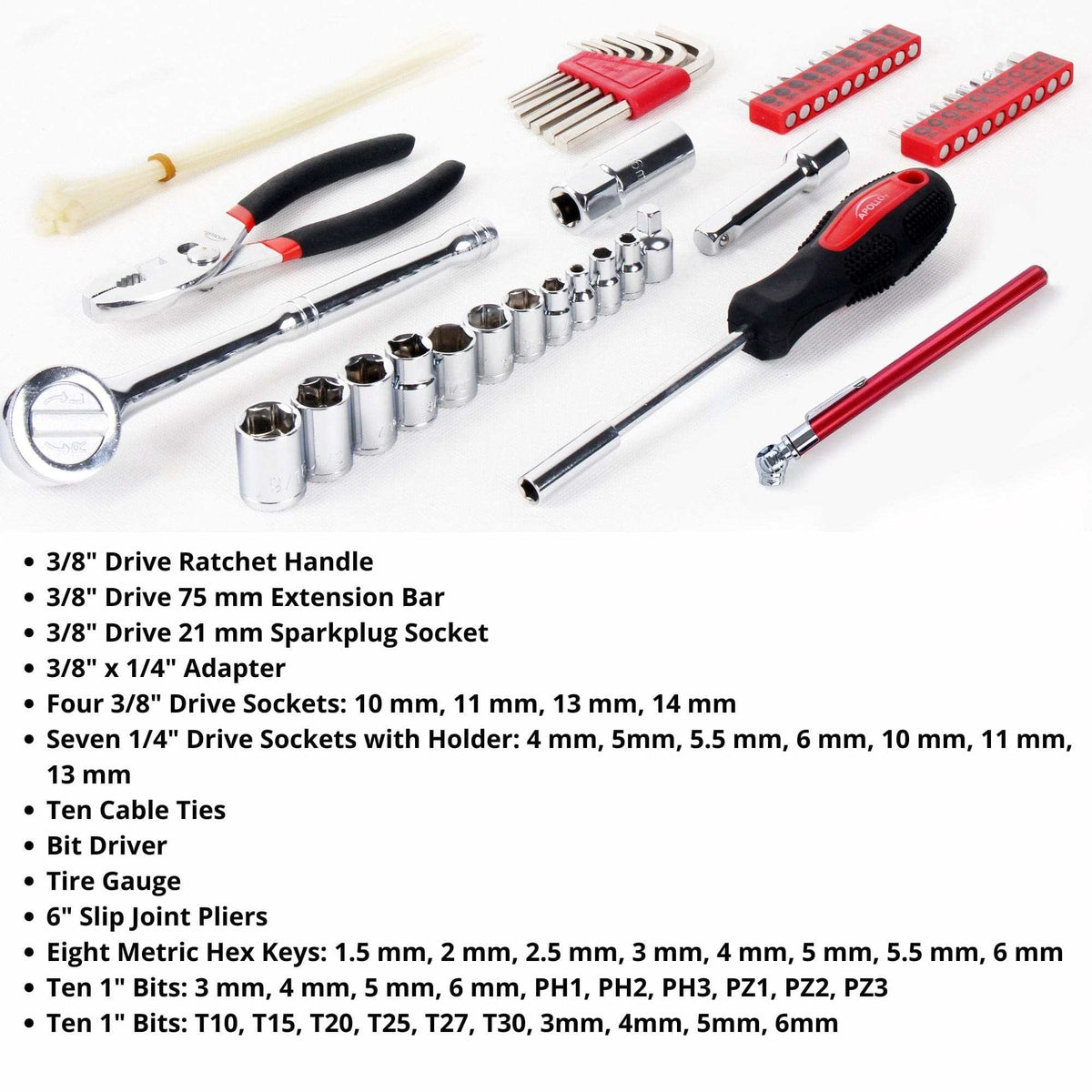 56 Piece Metric Auto Tool Set In Zipper Case - DT9775 - Prop and Piston