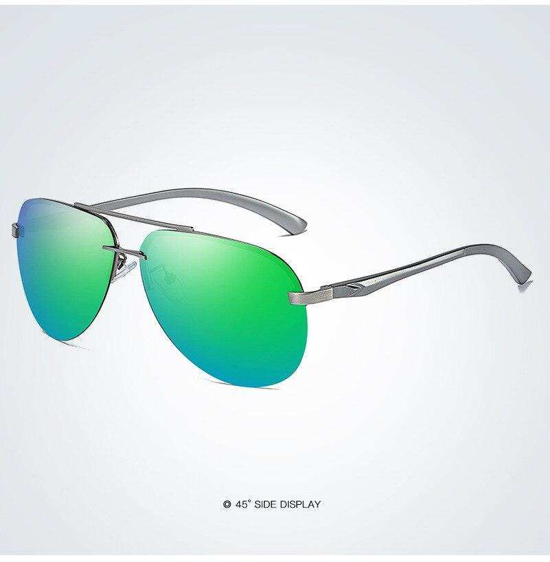 Luxury Aluminium Magnesium Men's Sports Driving Polarized Sunglasses With Stanless Steel Frame Ultra Light Men Glasses In Aviation Pilot Style With UV400 Protection