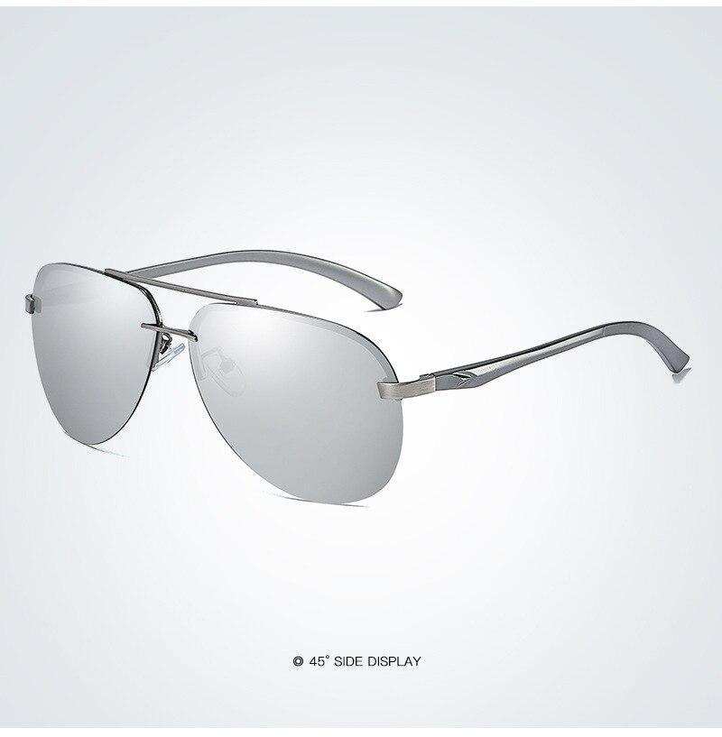 Luxury Aluminium Magnesium Men's Sports Driving Polarized Sunglasses With Stanless Steel Frame Ultra Light Men Glasses In Aviation Pilot Style With UV400 Protection