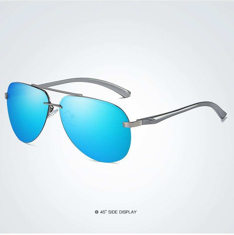 Luxury Aluminium Magnesium Men's Sports Driving Polarized Sunglasses With Stanless Steel Frame Ultra Light Men Glasses In Aviation Pilot Style With UV400 Protection
