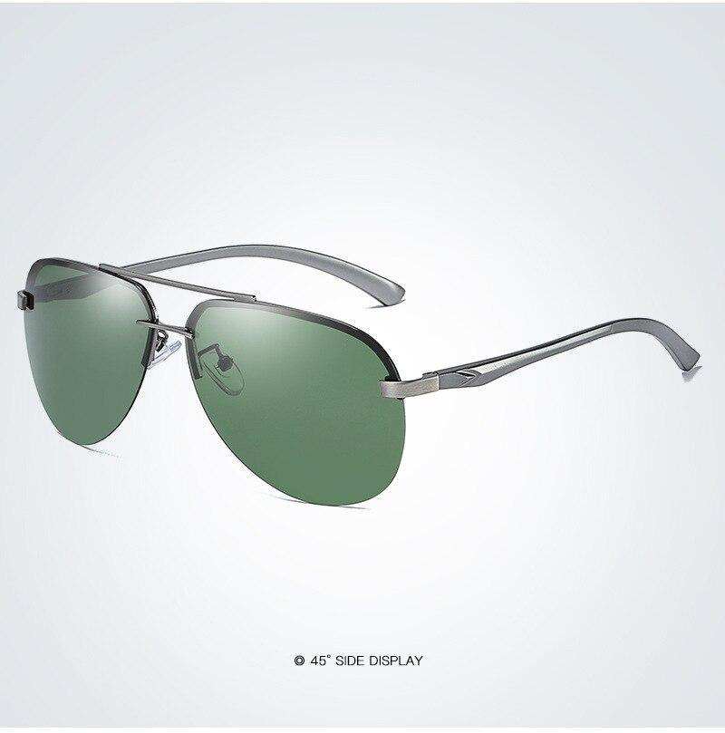 Luxury Aluminium Magnesium Men's Sports Driving Polarized Sunglasses With Stanless Steel Frame Ultra Light Men Glasses In Aviation Pilot Style With UV400 Protection