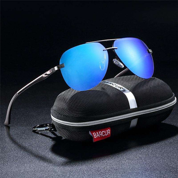 Luxury Aluminium Magnesium Men's Sports Driving Polarized Sunglasses With Stanless Steel Frame Ultra Light Men Glasses In Aviation Pilot Style With UV400 Protection