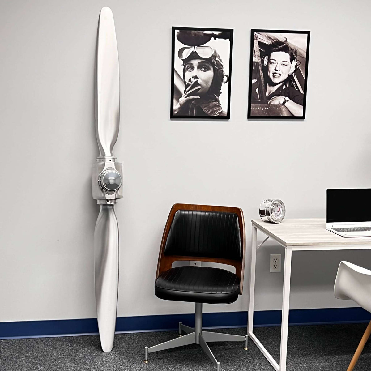 2-bladed McCauley aluminum metal airplane propeller with brushed finish wall display