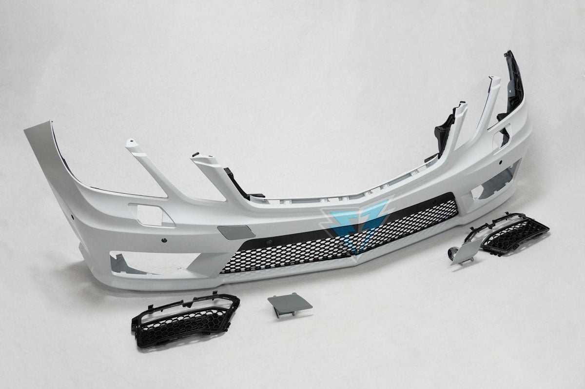 2010-2013 Mercedes Benz (W212) Pre-Facelift E63 AMG Style Front Bumper Conversion Kit (DRL Included) - Prop and Piston