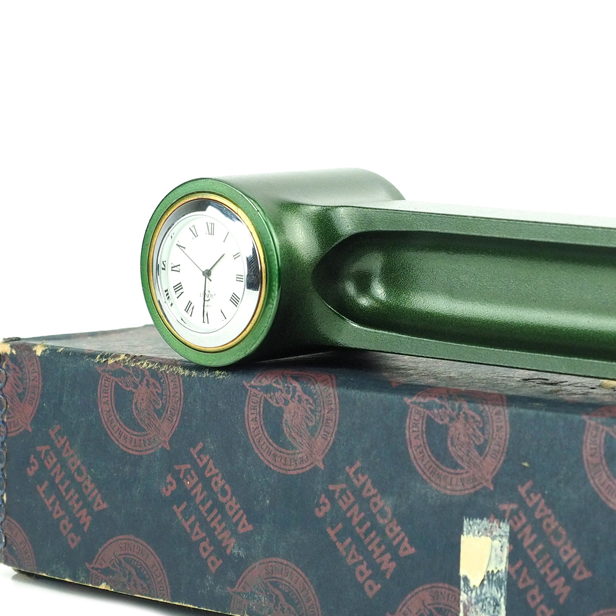 Pratt & Whitney 1950's R-1830 Twin Wasp DC-3 Wildcat B-24 Airplane Engine Link Arm Desk Clock - Prop and Piston