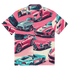 Hawaiian Button Up shirt with vibrant vintage car print, oversized fit, breathable moisture-wicking fabric, and UPF50+ protection.