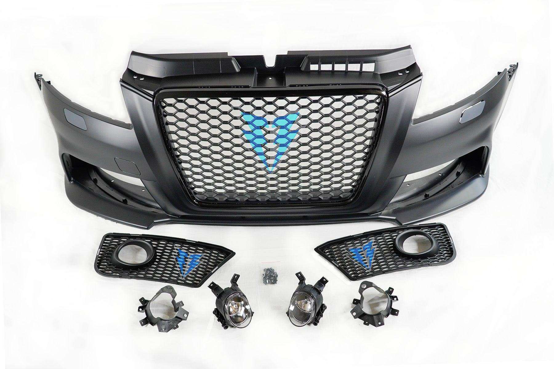 2009-2013 Audi A3 Facelift (Typ 8P) RS3 Style Front Bumper Conversion Kit - Prop and Piston