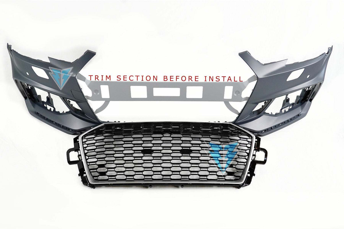 2017-2019 Audi A4 / S4 (B9) to RS4 Style Front Bumper Conversion Kit - Prop and Piston