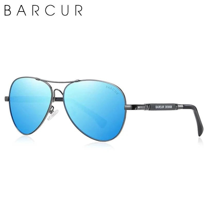 BARCUR Polarized Pilot Sunglasses for Men – Stylish Anti Blue Light UV400 Protection Gradient Mirror Lens Stainless Steel Trendy Frame – Fashion Aviator Sun Glasses for Men Ideal for Driving Travel Summer & Outdoor Activities - Prop and Piston