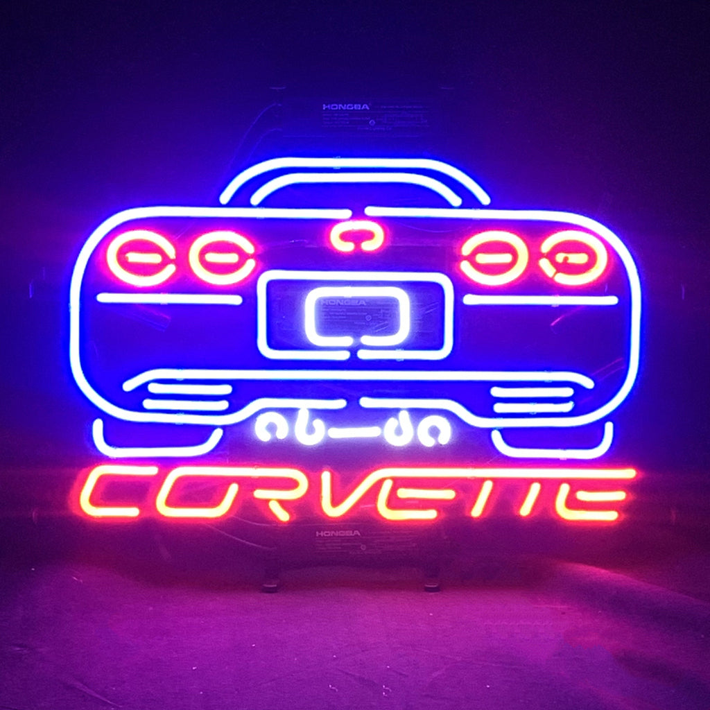Blue Corvette Auto Car Motor Neon Signs Light - Prop and Piston