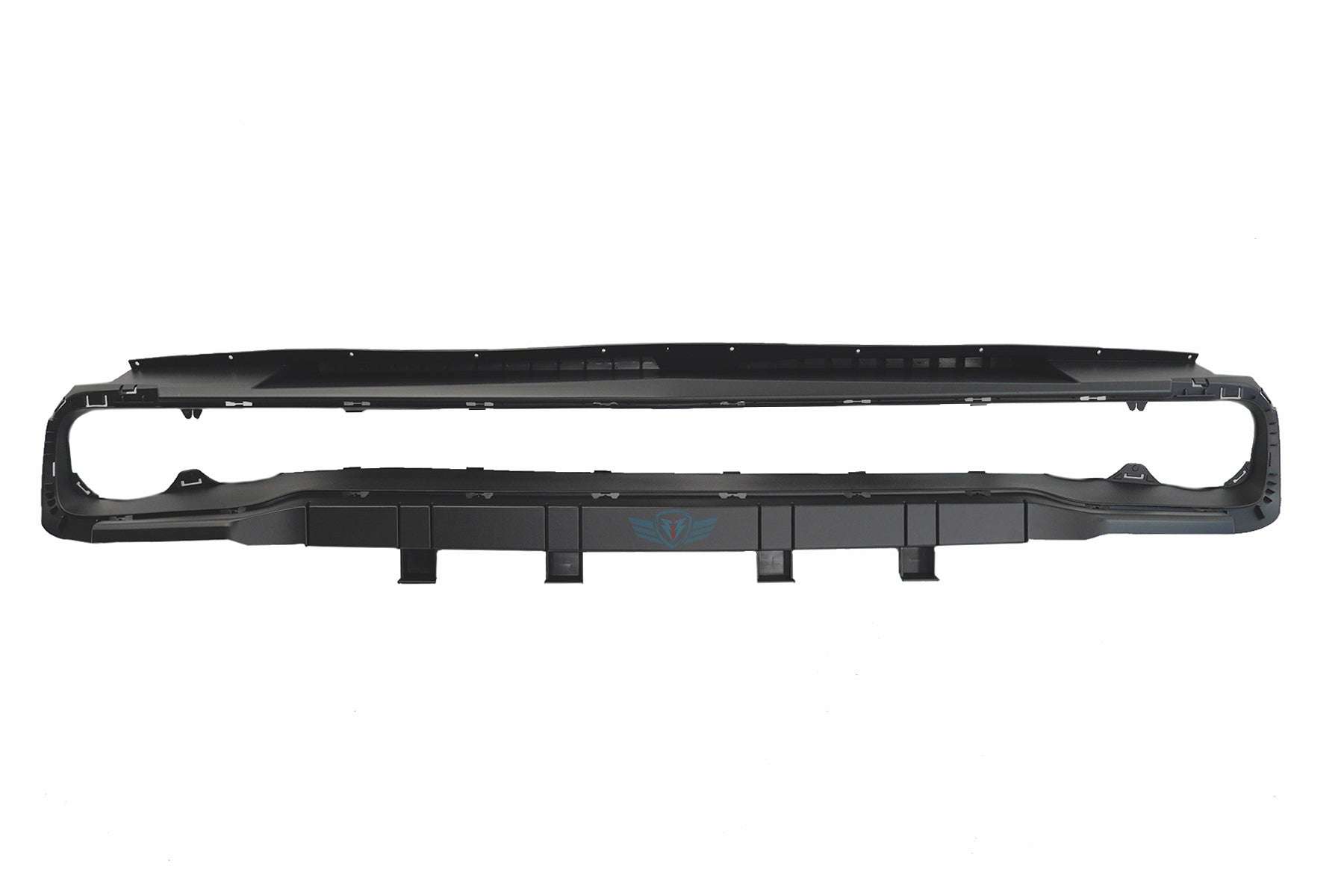 2015-2023 Dodge Challenger SRT Hellcat style front bumper conversion kit on grey Scat Pack model