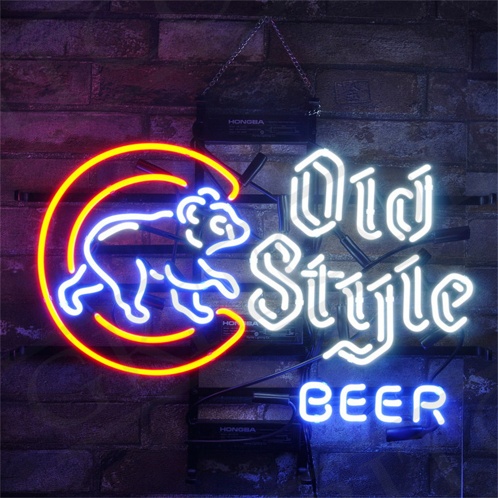 Chicago Cubs Old Style Beer Neon Signs Light - Prop and Piston