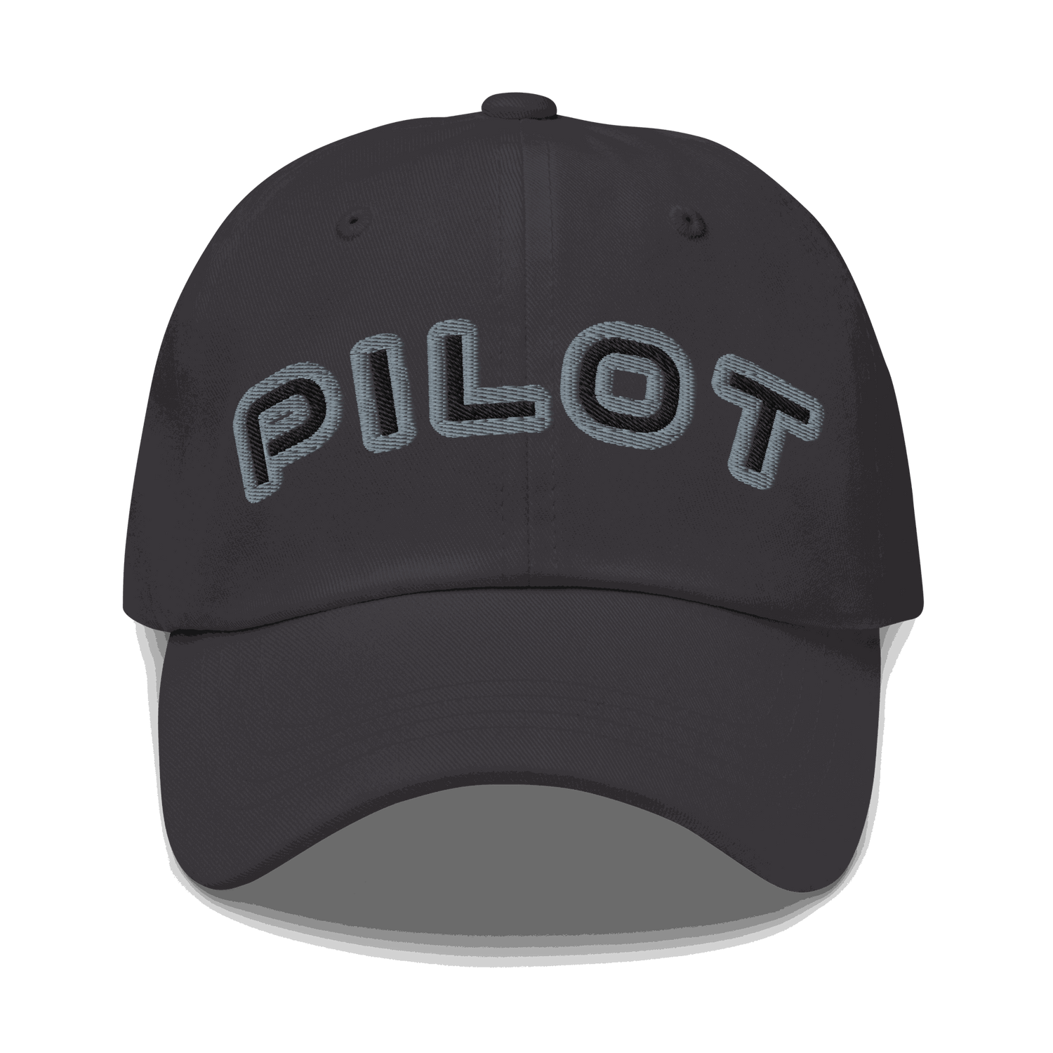 Stylish Pilot Hat black adjustable dad cap with embroidered PILOT text