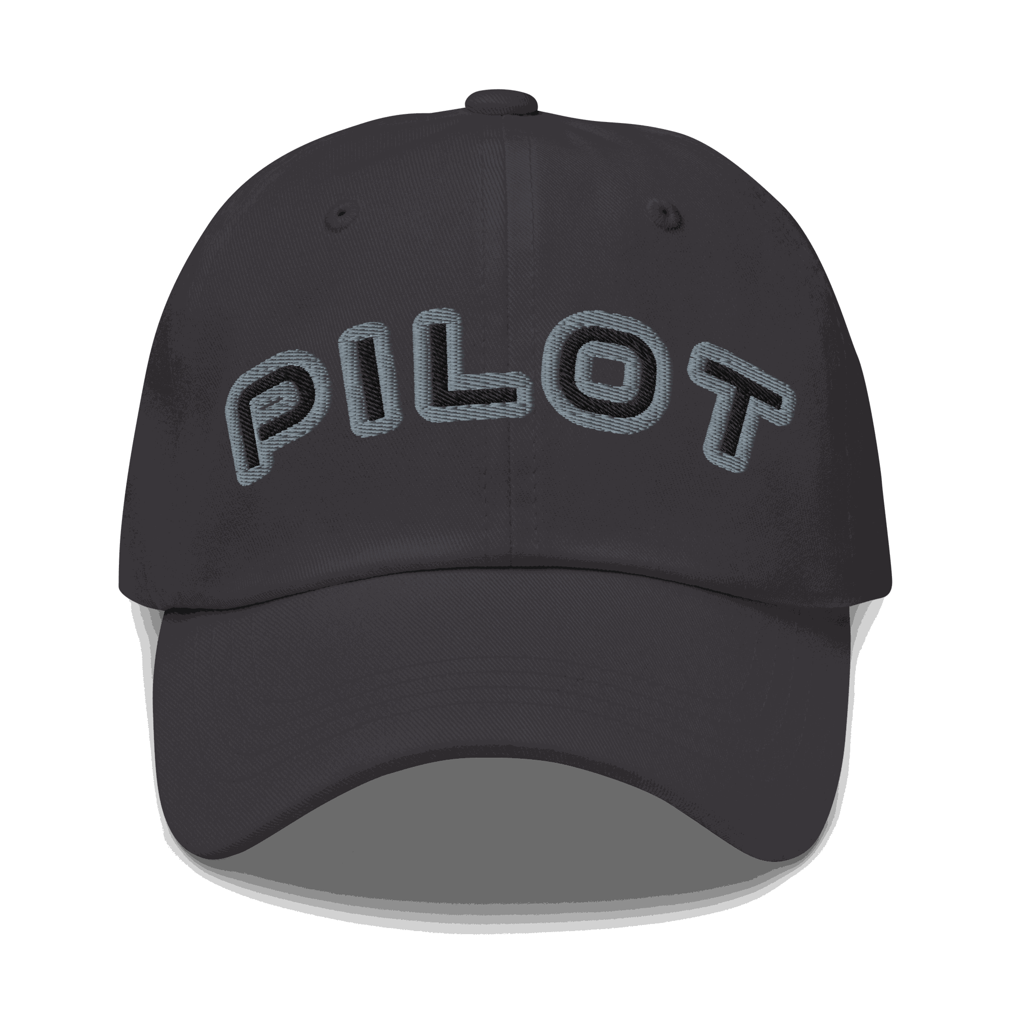 Stylish Pilot Hat black adjustable dad cap with embroidered PILOT text