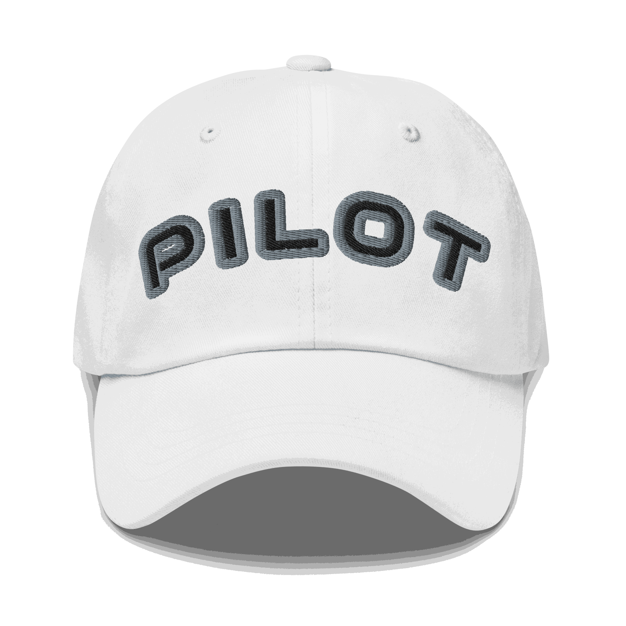 Stylish Pilot Hat adjustable aviation cap in chino cotton twill with embroidered eyelets and antique buckle strap