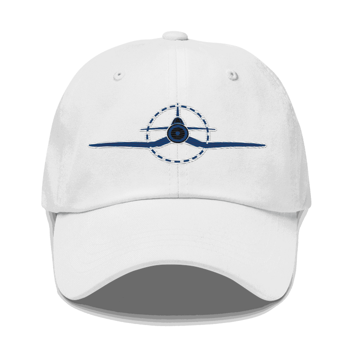 Adjustable Embroidered F4U Cap with WWII Corsair design in chino cotton twill, low-profile dad hat for aviation fans