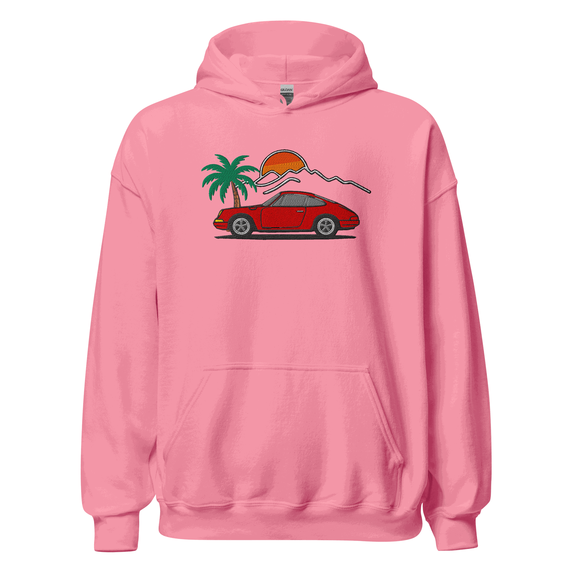 Classic German Sports Car Hoodie | Sunset & Palm Trees Unisex - Prop and Piston