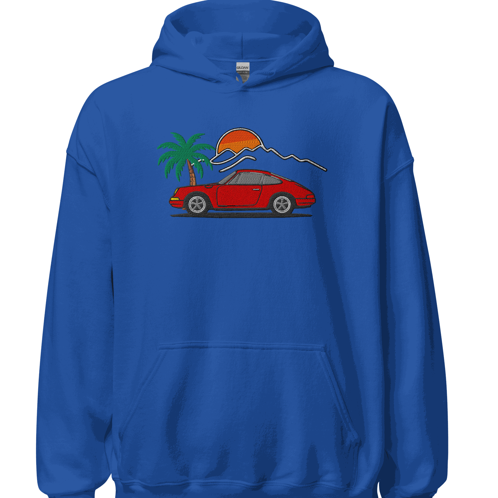 Classic German Sports Car Hoodie | Sunset & Palm Trees Unisex - Prop and Piston