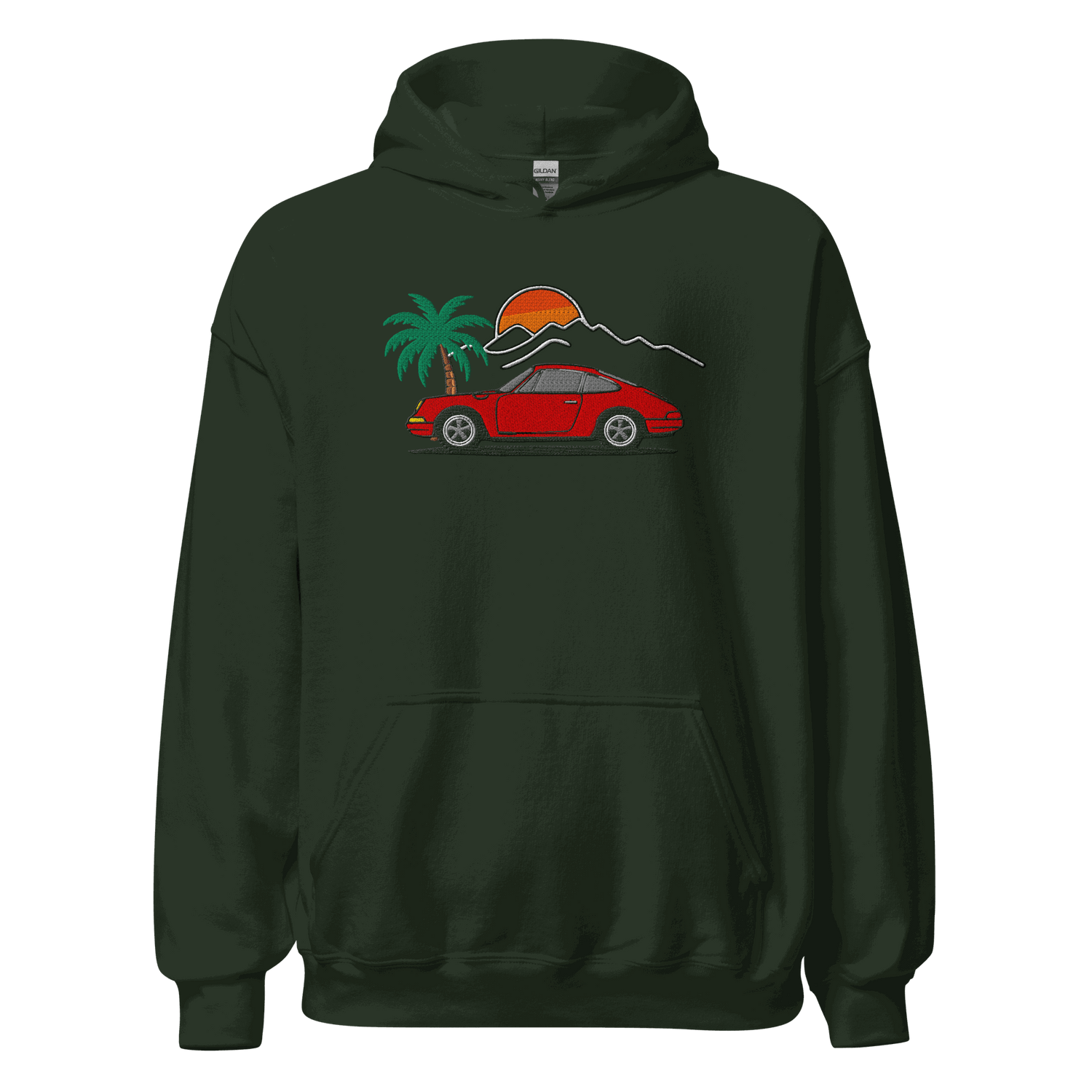 Classic German Sports Car Hoodie | Sunset & Palm Trees Unisex - Prop and Piston