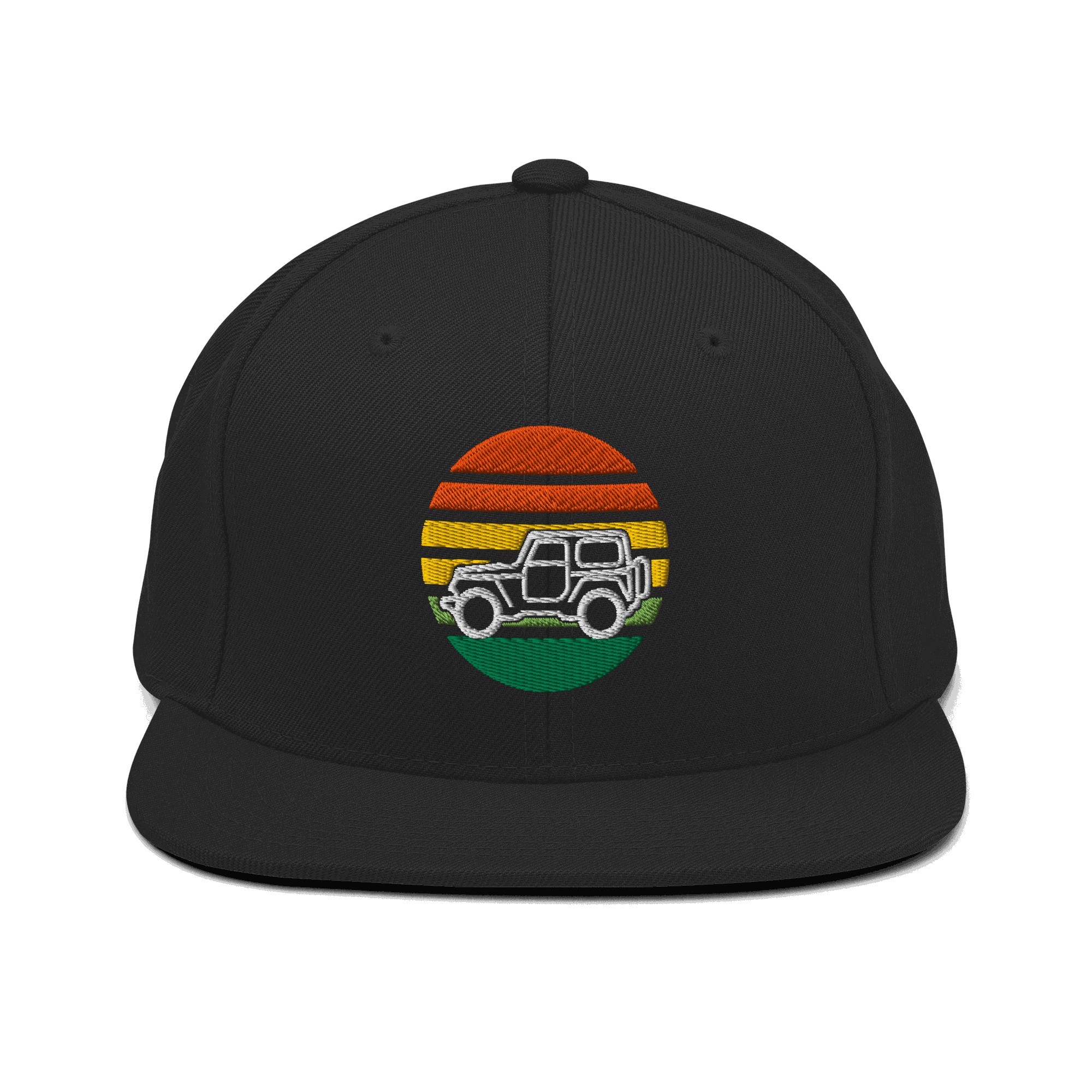 4x4 Retro Snapback Hat with embroidered patch for off-road and automotive enthusiasts