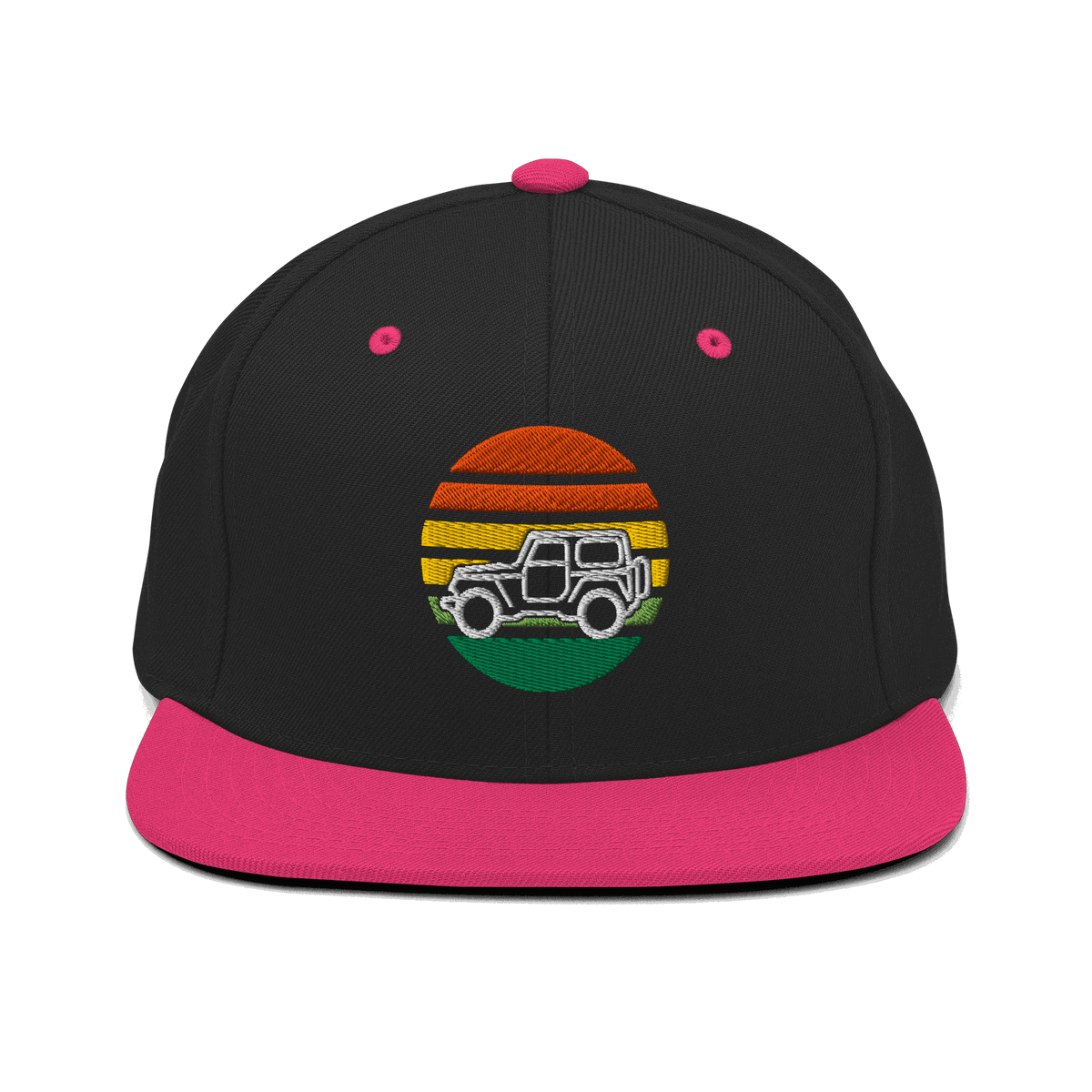 4x4 Retro Snapback Hat with embroidered patch for off-road and automotive enthusiasts