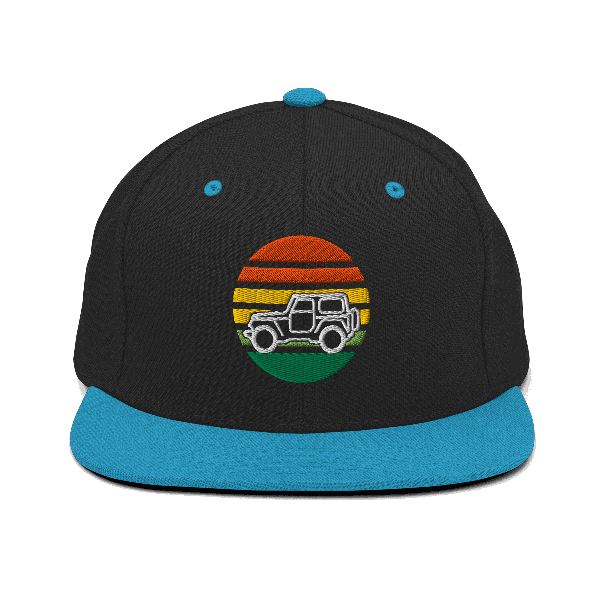 4x4 Retro Snapback Hat with embroidered patch for off-road and automotive enthusiasts