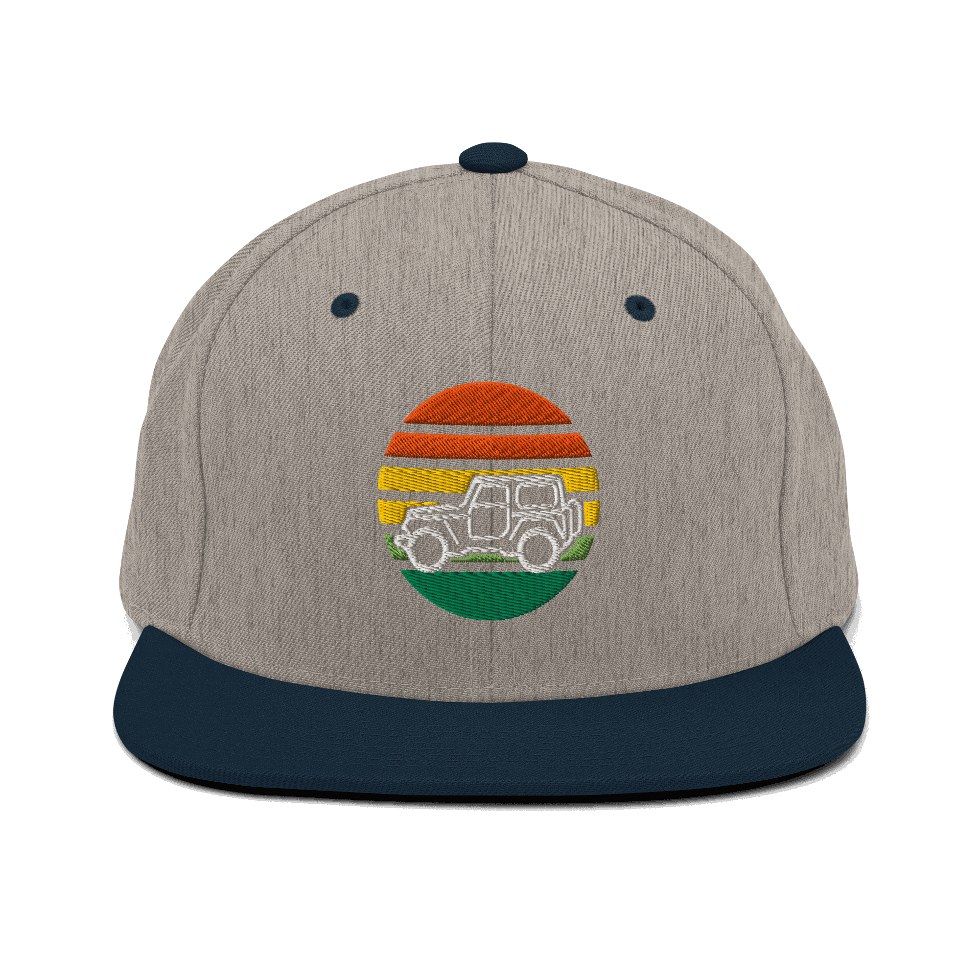 4x4 Retro Snapback Hat with embroidered patch, vintage truck style, adjustable outdoors cap for off-road enthusiasts