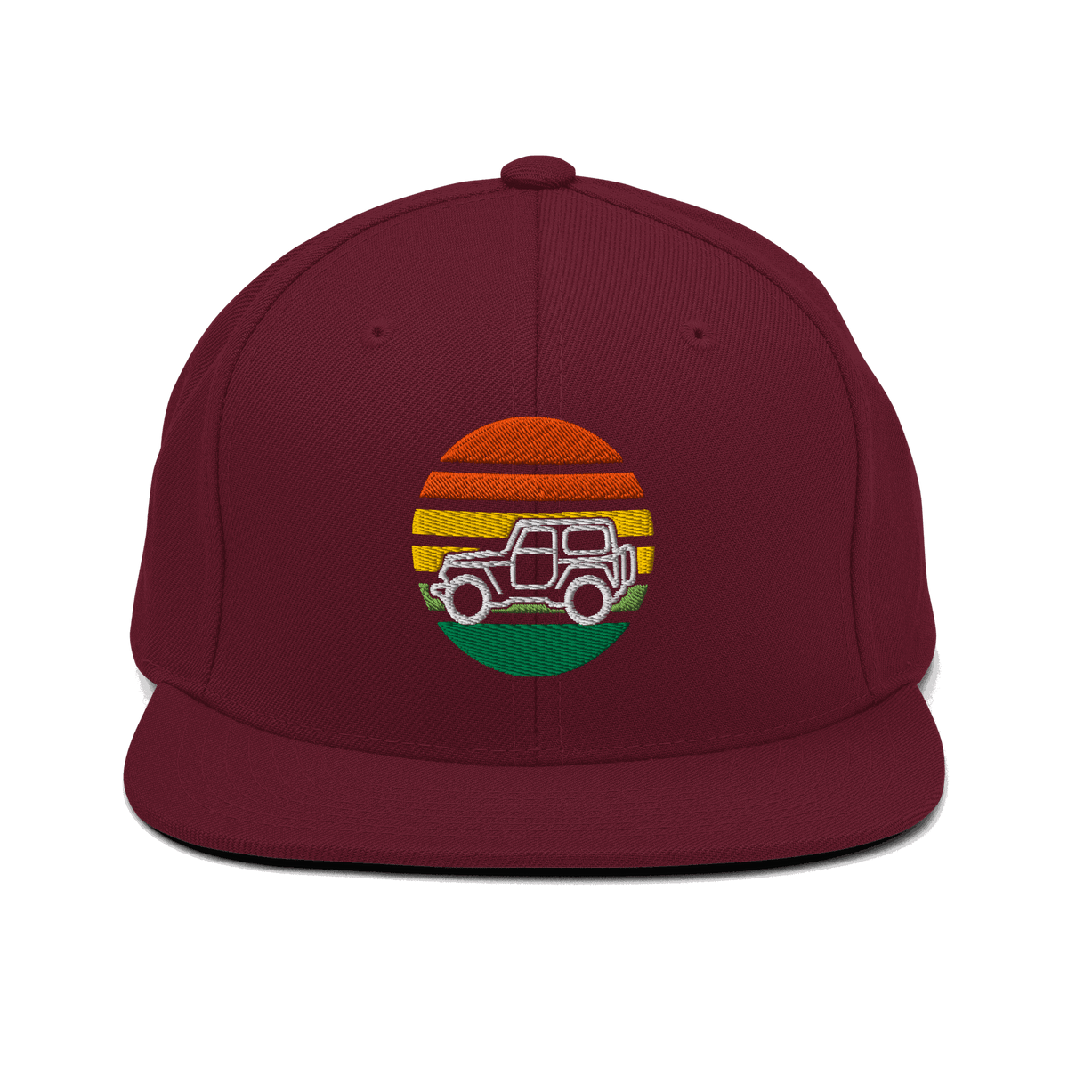 4x4 Retro Snapback Hat with embroidered patch, vintage truck style, adjustable fit for off-road and outdoor adventures