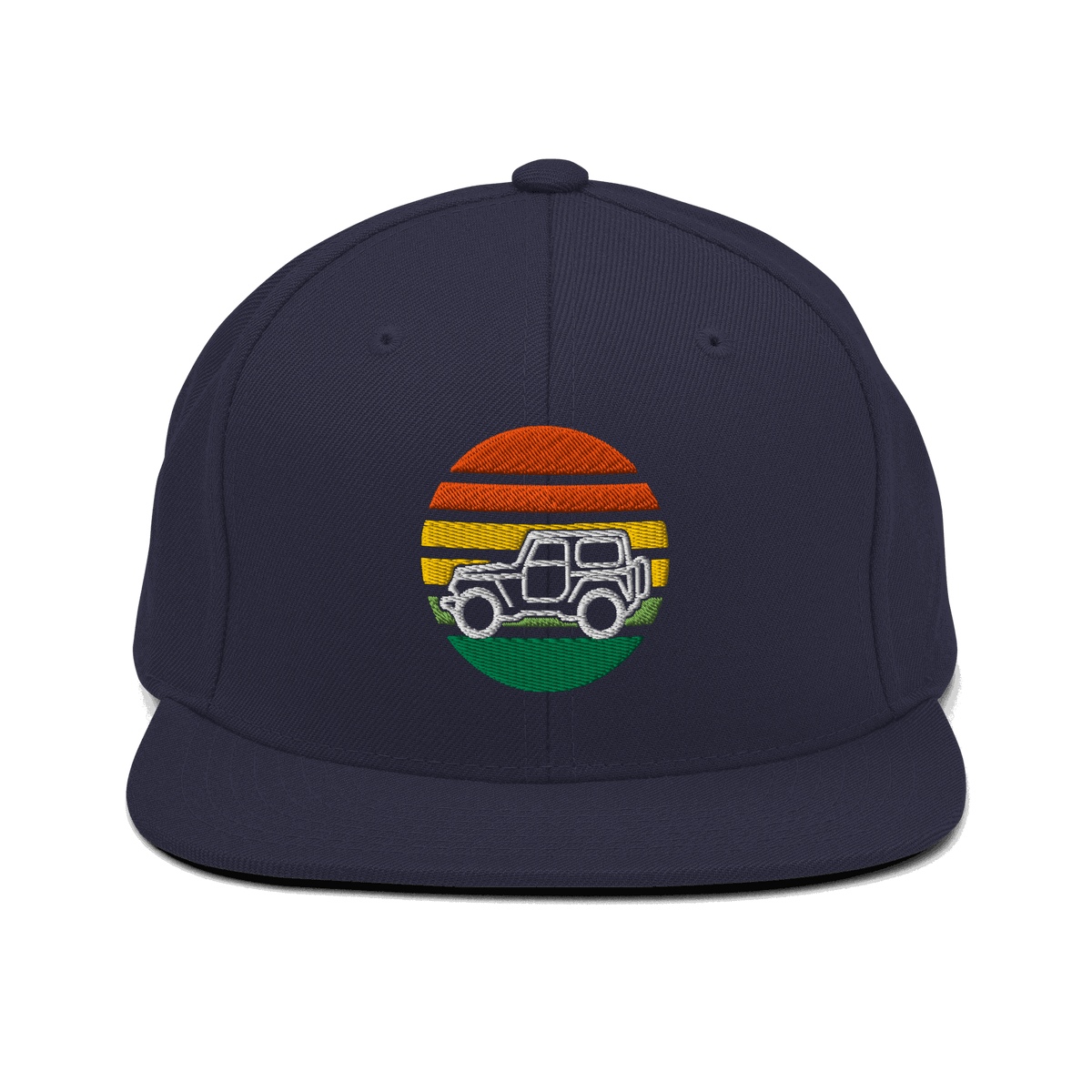 4x4 Retro Snapback Hat with embroidered automotive design for off-road and outdoor adventure fans