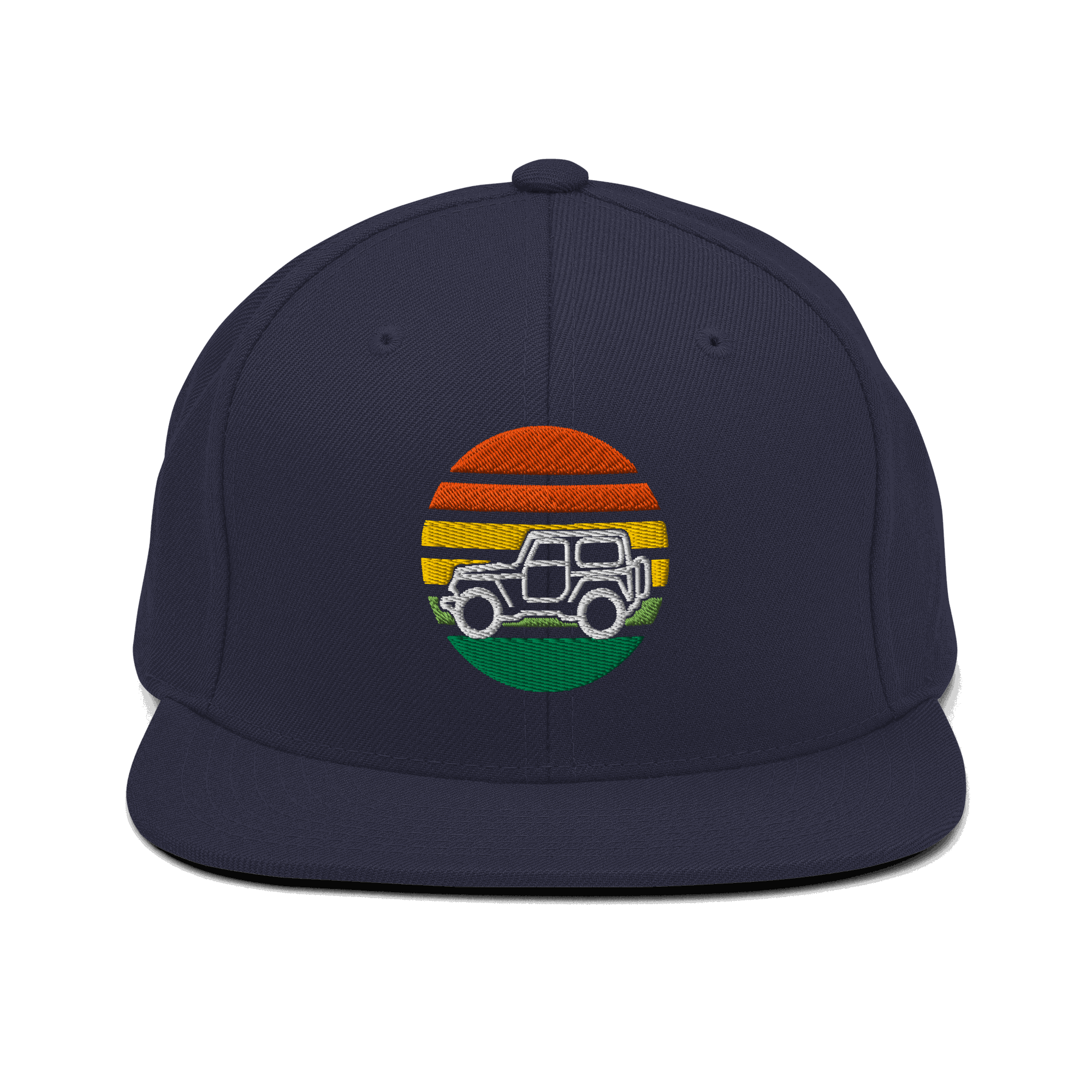 4x4 Retro Snapback Hat with embroidered automotive design for off-road and outdoor adventure fans